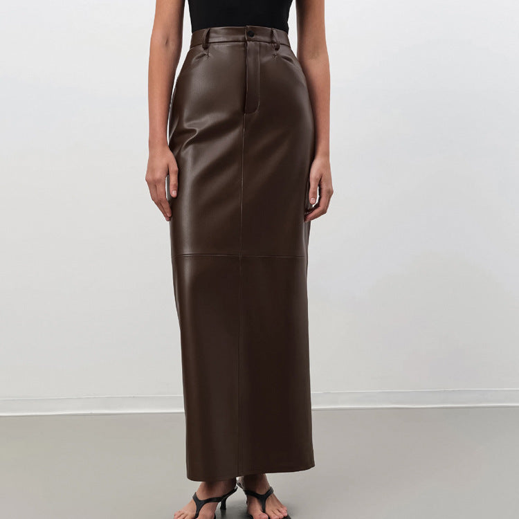 The Selene Faux Leather Maxi Skirt