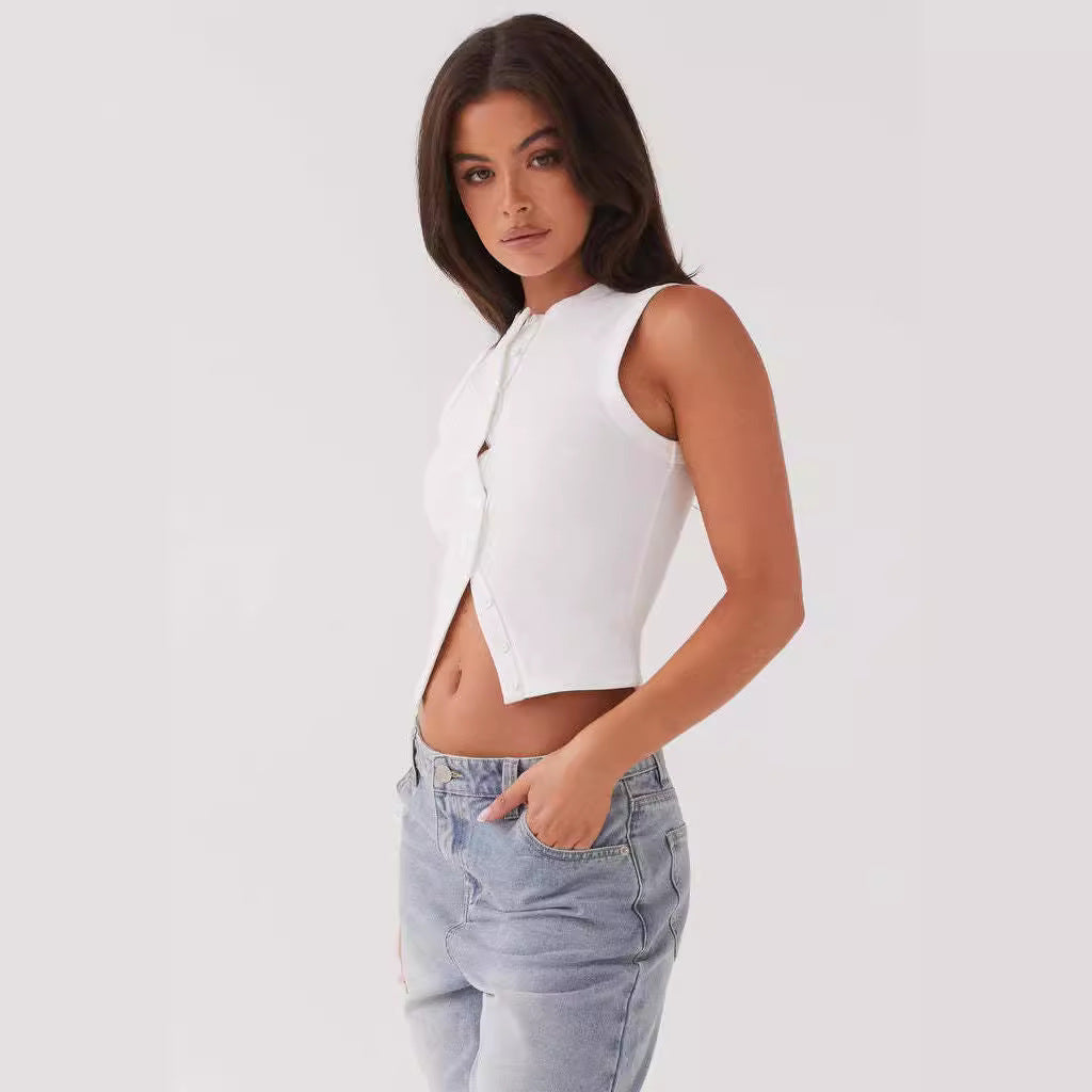 The Delia Button-Up Rib Tank