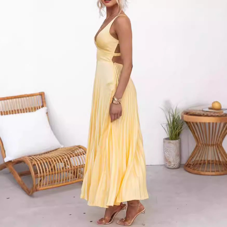 The Eliana Pleated Maxi Dress