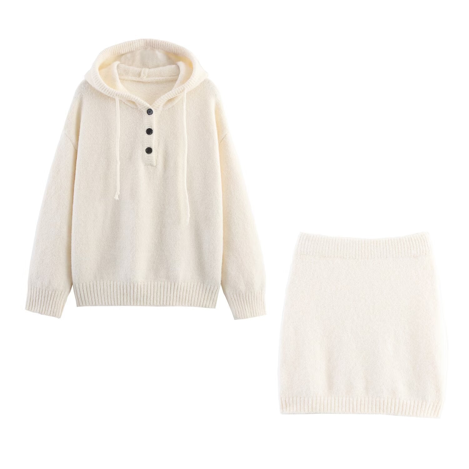 The Knit Hoodie & Skirt Set