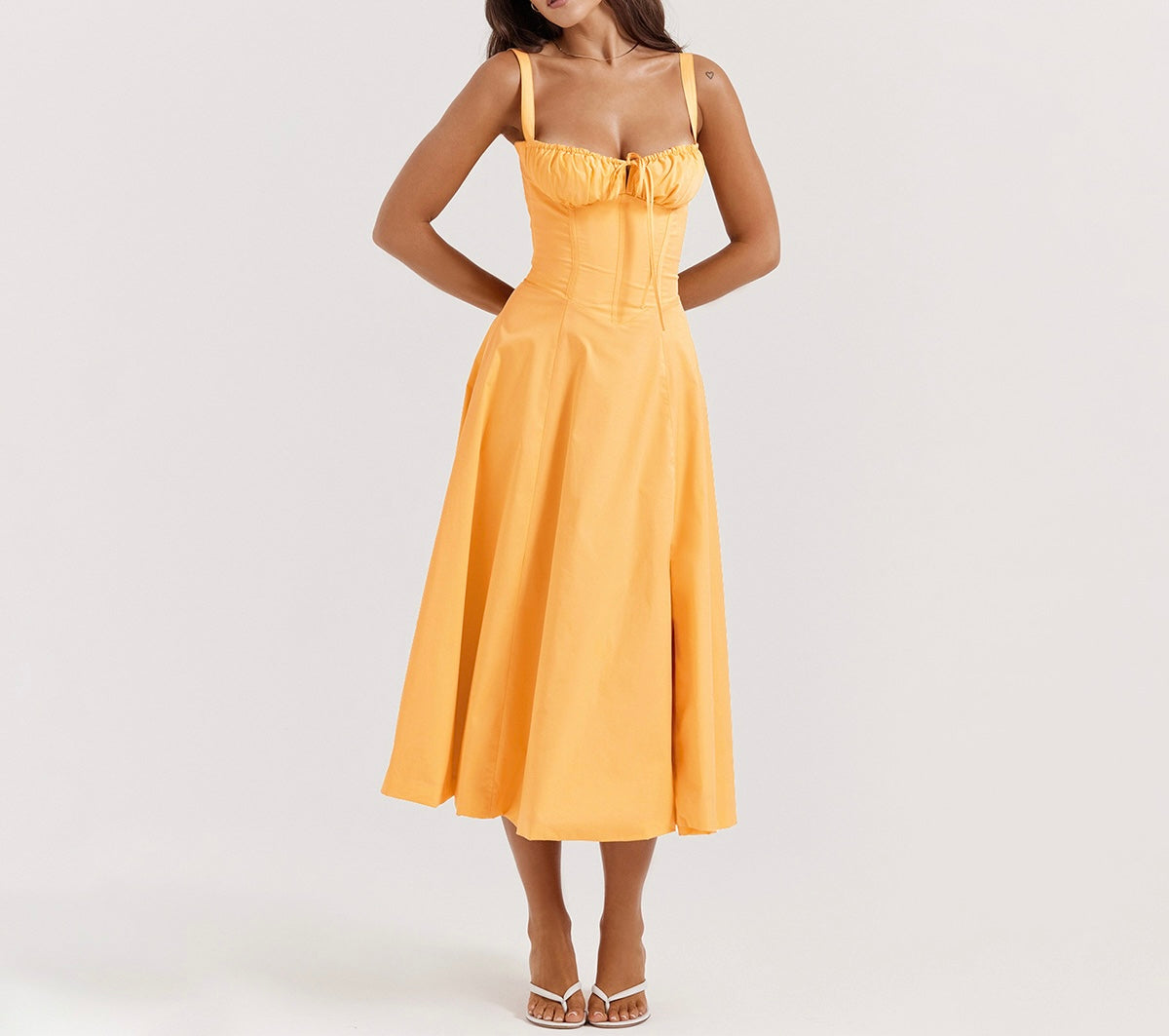 Corset Floral Midi Dress
