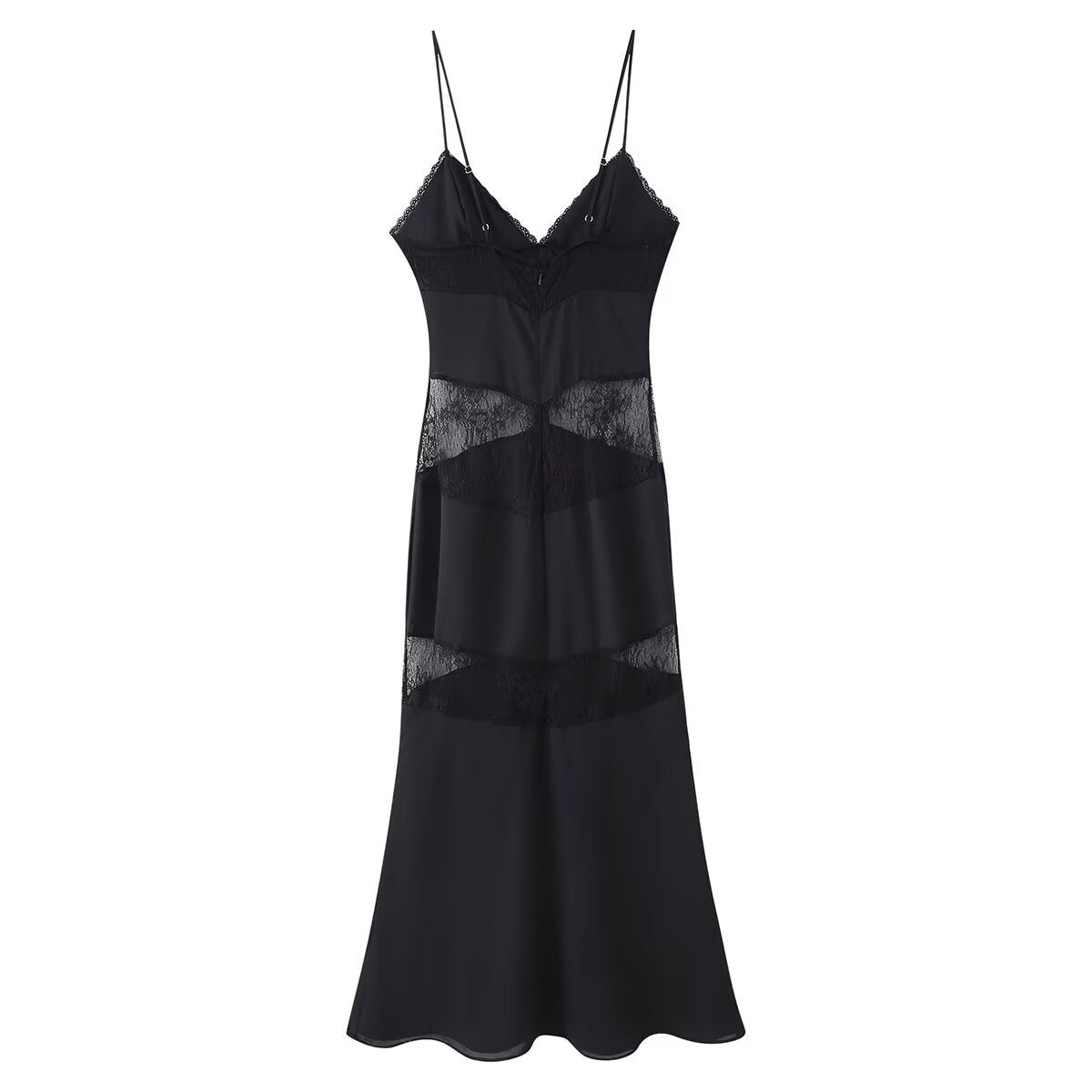 The Sheer Panel Midi Slip Dress