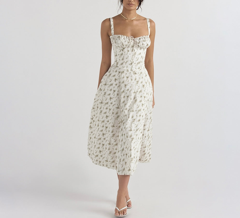 Corset Floral Midi Dress