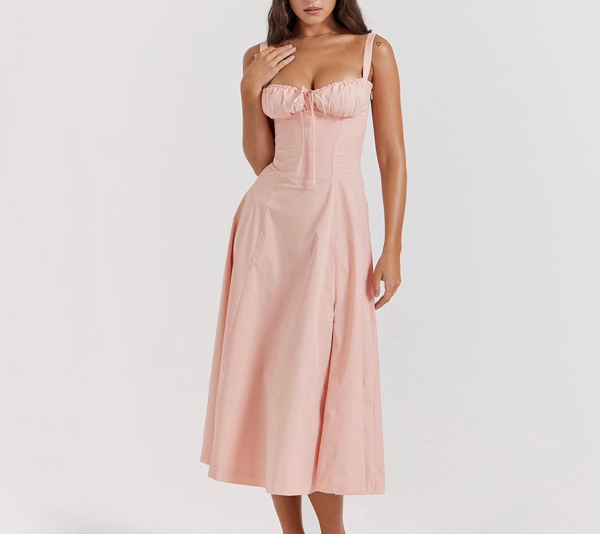 Corset Floral Midi Dress