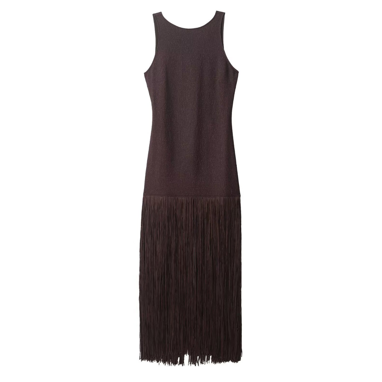 The Fringe Detail Knit Maxi Dress