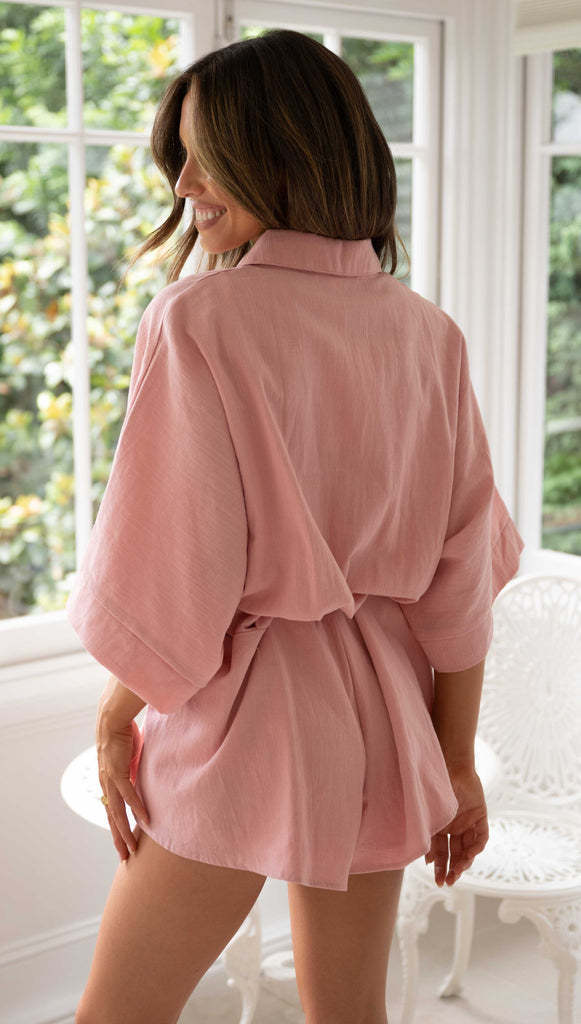 The Leora Cotton Button-Down Romper