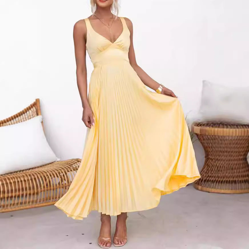 The Eliana Pleated Maxi Dress
