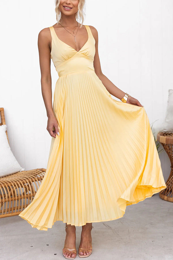 The Eliana Pleated Maxi Dress