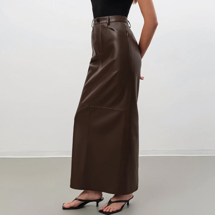 The Selene Faux Leather Maxi Skirt
