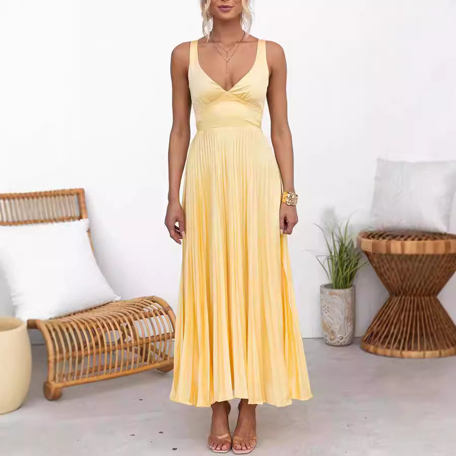 The Eliana Pleated Maxi Dress