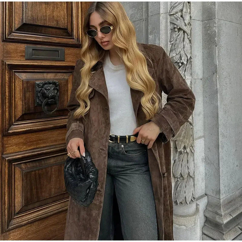 The Elowen Suede Trench Coat