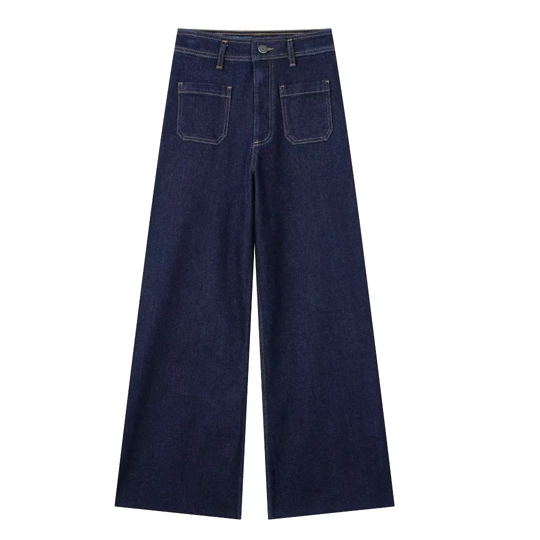 The Classic Dark Wash Wide-Leg Jeans