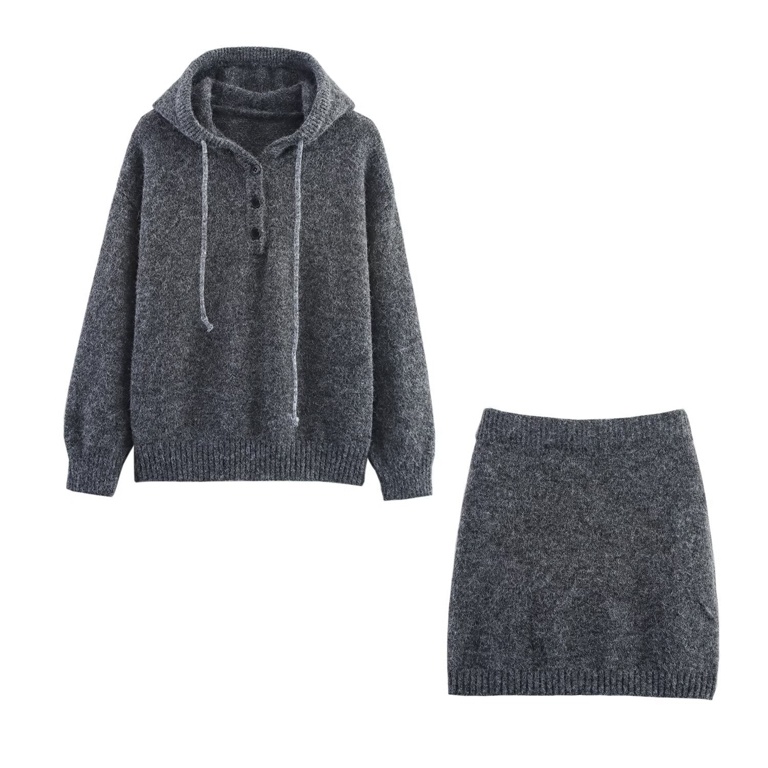 The Knit Hoodie & Skirt Set