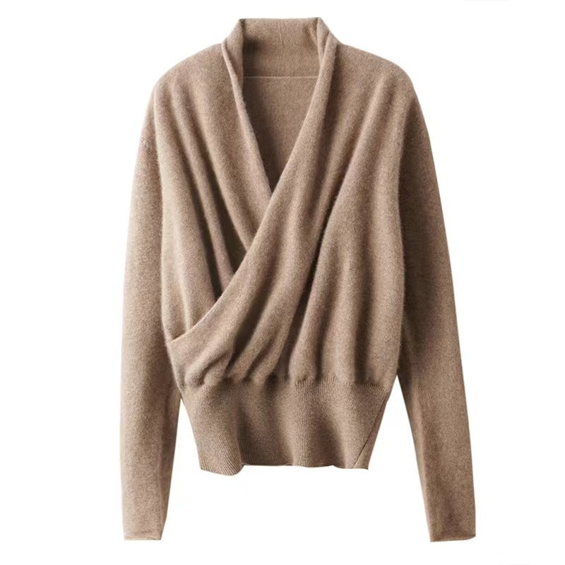 The Drape-Front Knit Sweater