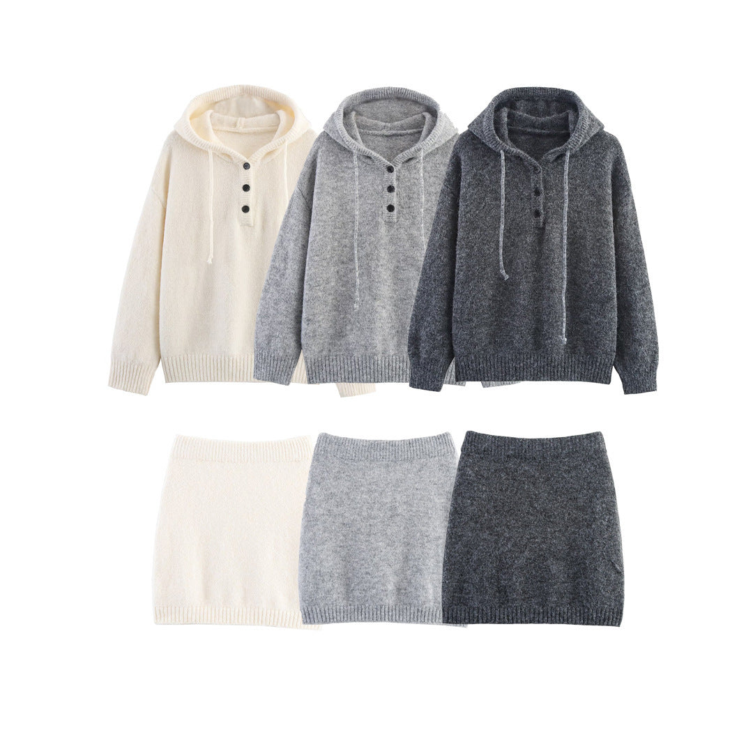 The Knit Hoodie & Skirt Set