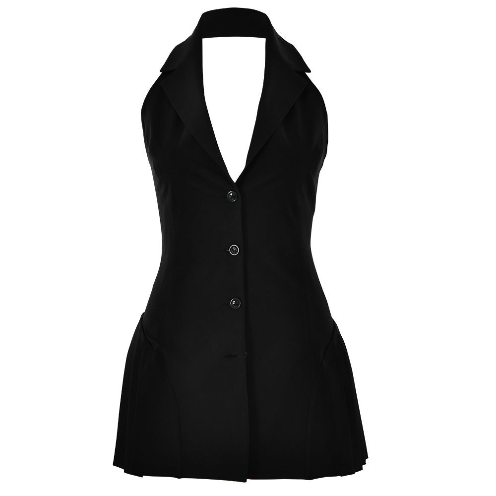 Tailored Halter Mini Dress