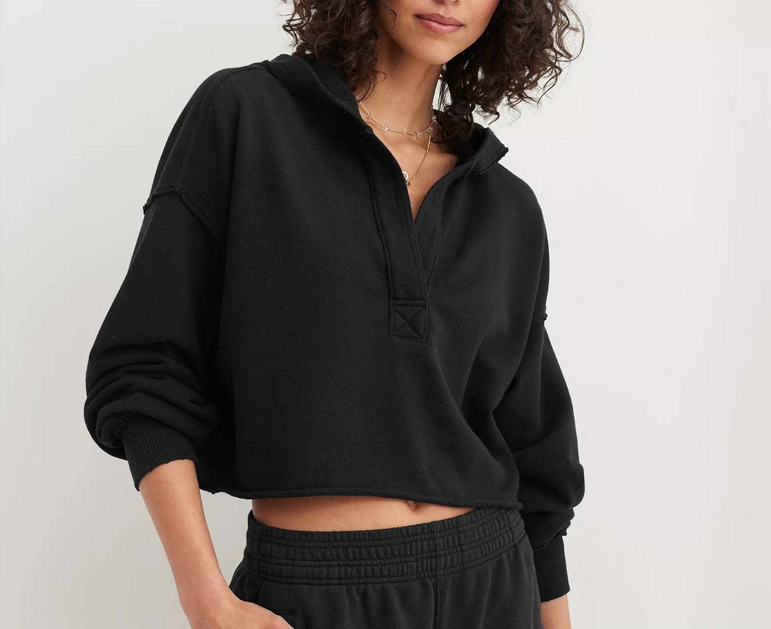 Half-open Collar Sweater