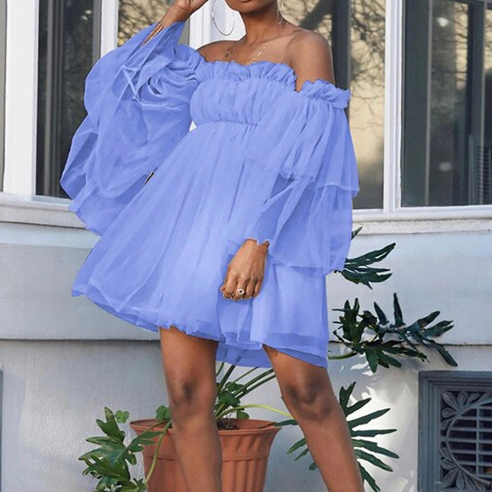 Camille Off-Shoulder Tulle Mini Dress