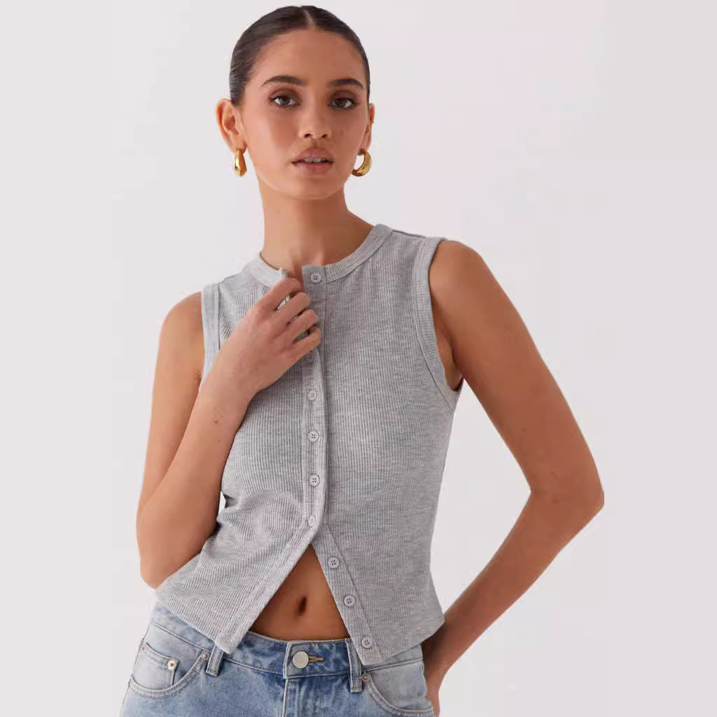 The Delia Button-Up Rib Tank