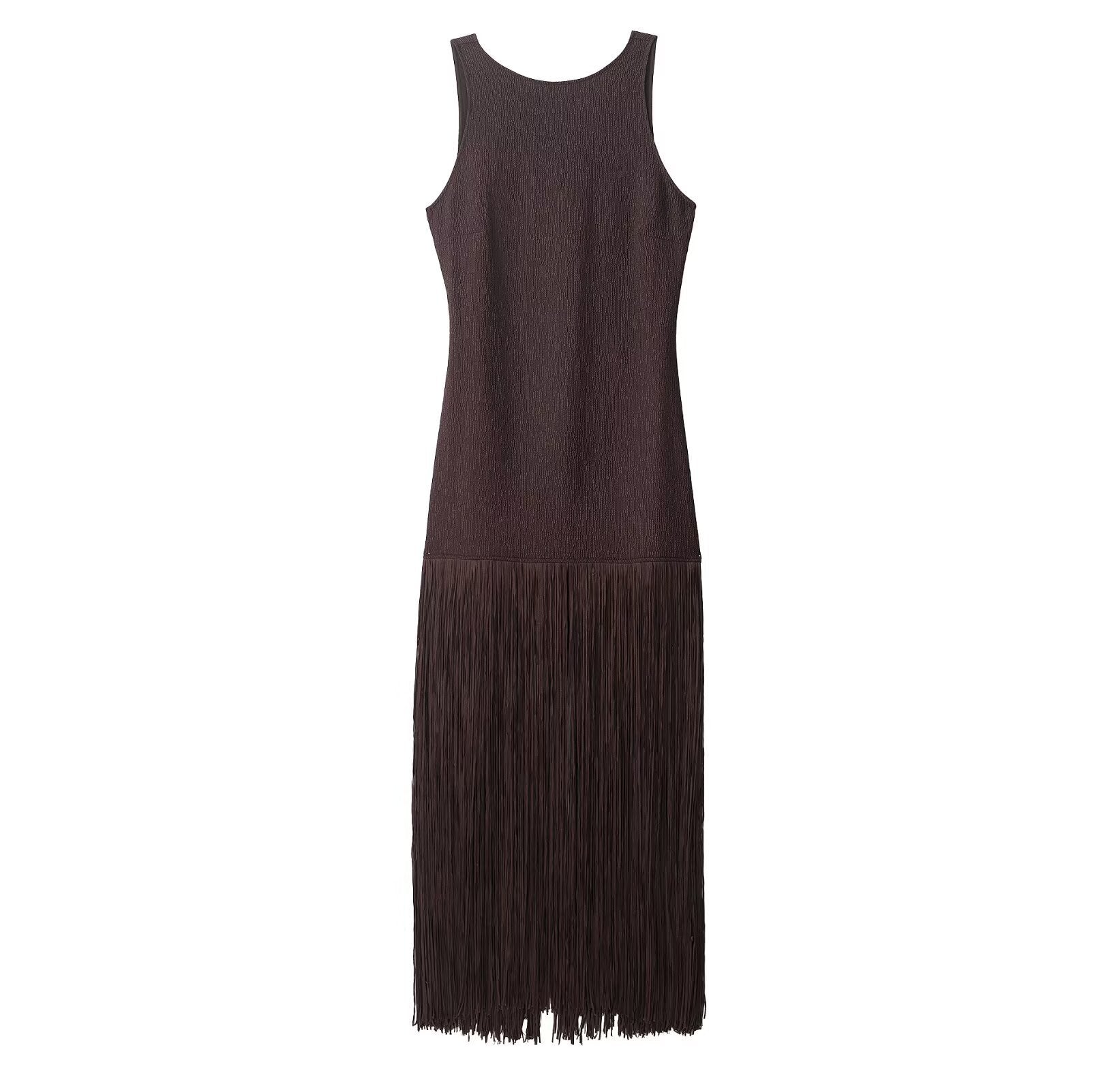 The Fringe Detail Knit Maxi Dress