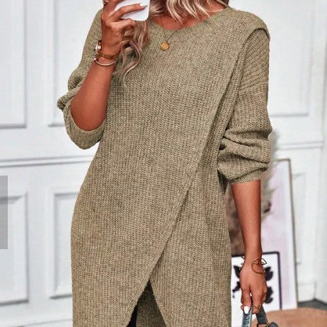 The Kaia Wrap Sweater Dress