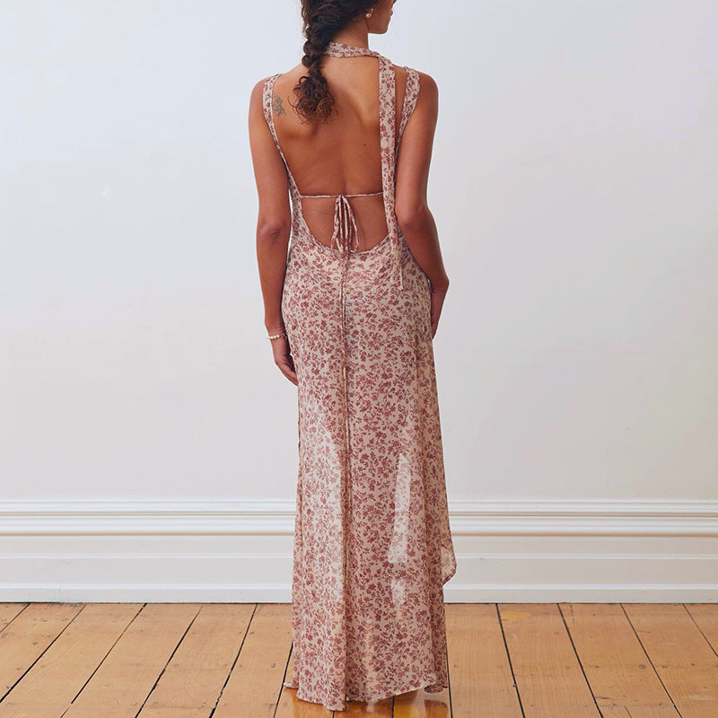 Amélie Floral High-Slit Maxi Dress