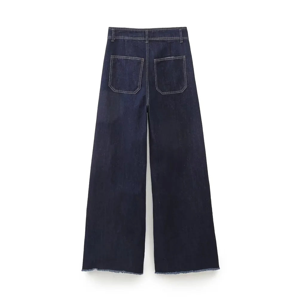 The Classic Dark Wash Wide-Leg Jeans