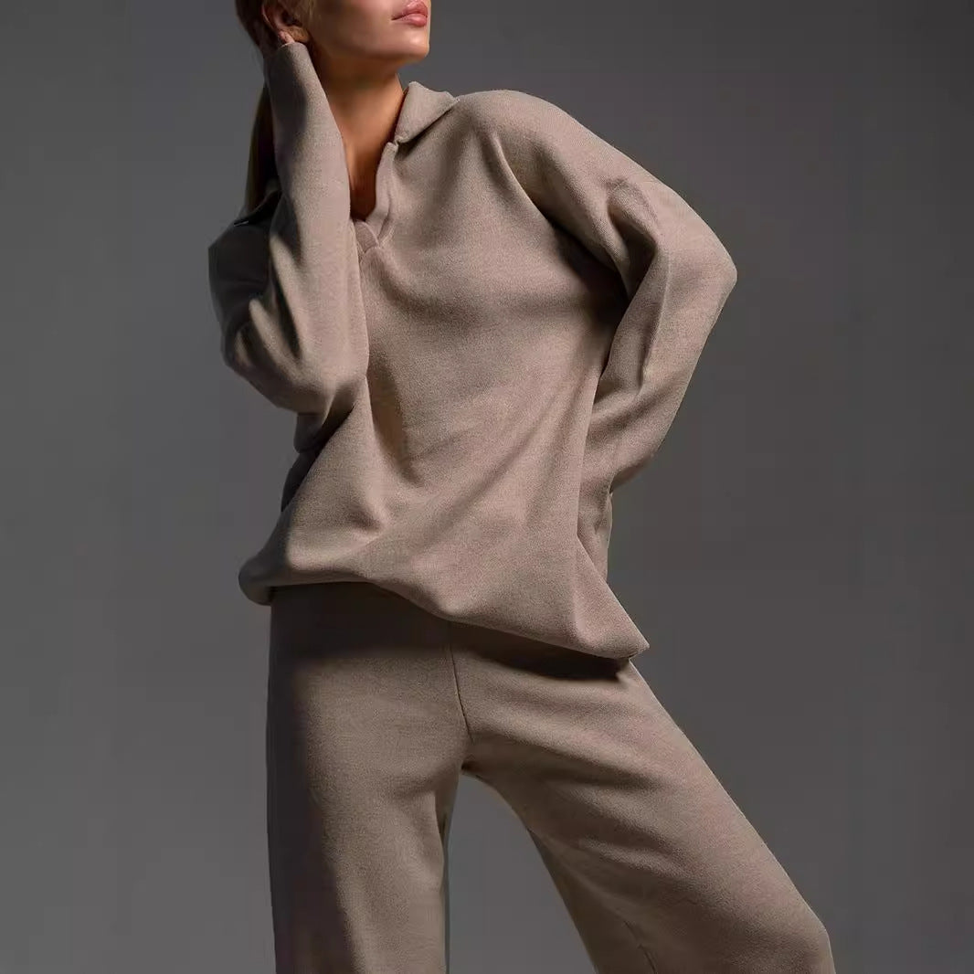 Two Piece Collar Sweater Set