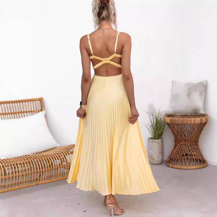 The Eliana Pleated Maxi Dress