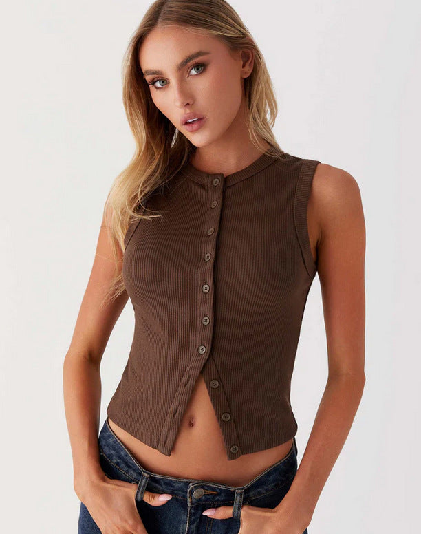 The Delia Button-Up Rib Tank