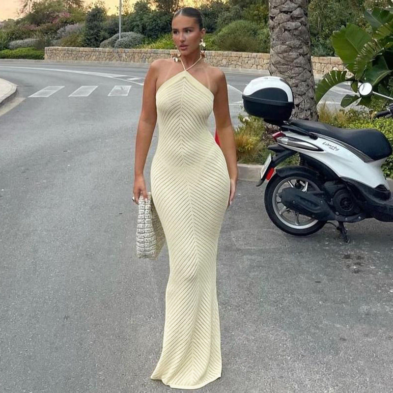 Lexi one-shoulder knit maxi
