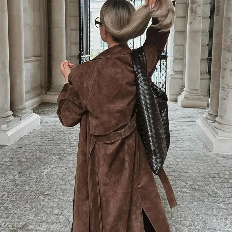 The Elowen Suede Trench Coat