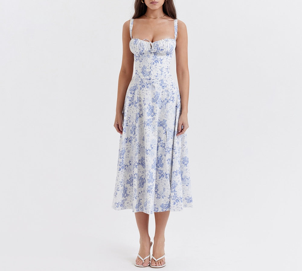 Corset Floral Midi Dress