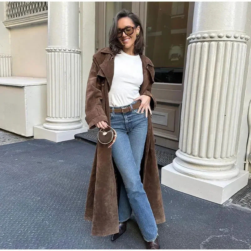 The Elowen Suede Trench Coat