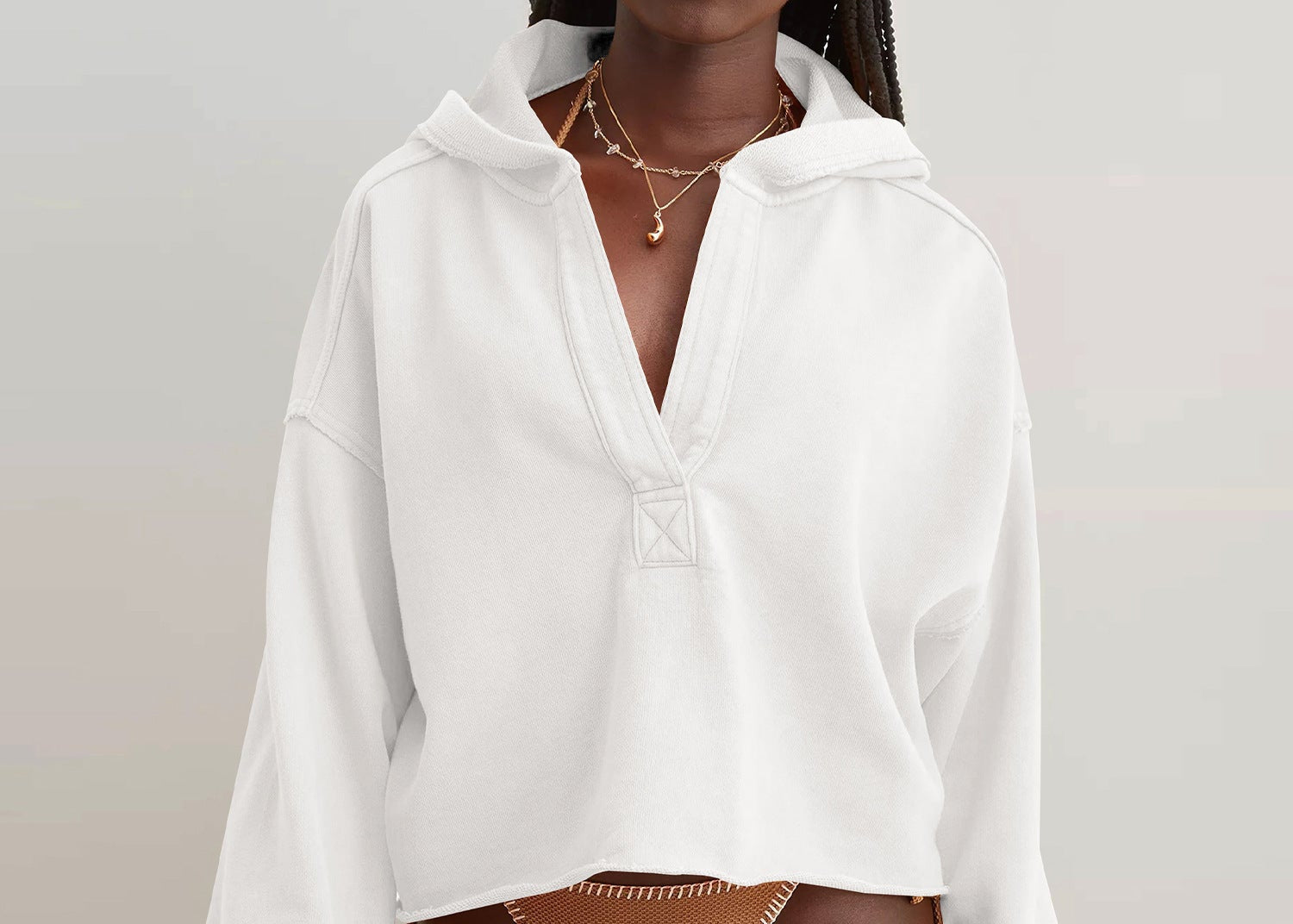 Half-open Collar Sweater