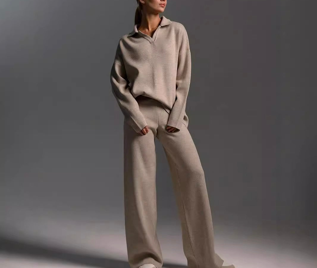Two Piece Collar Sweater Set