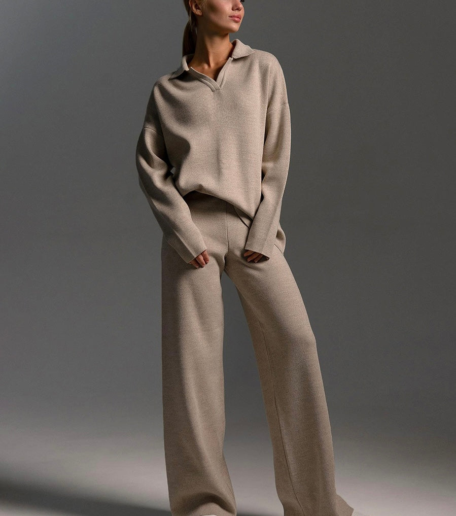 Two Piece Collar Sweater Set