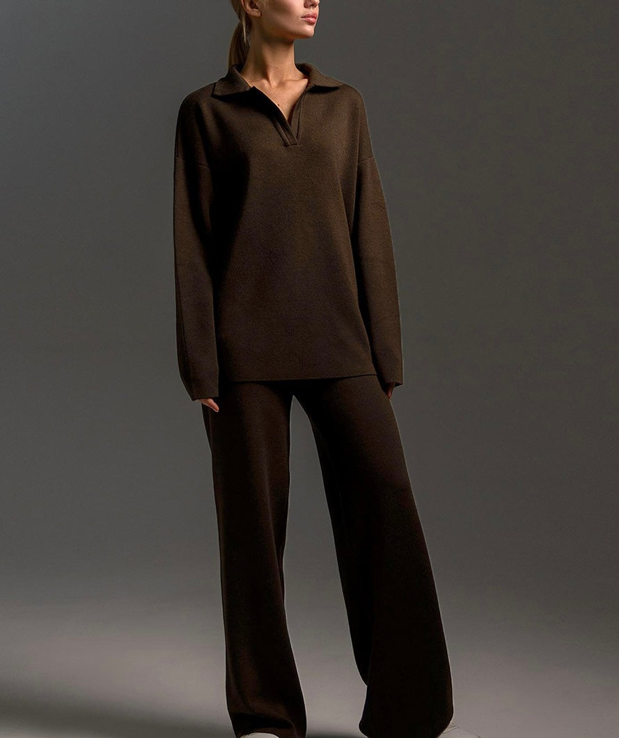 Two Piece Collar Sweater Set