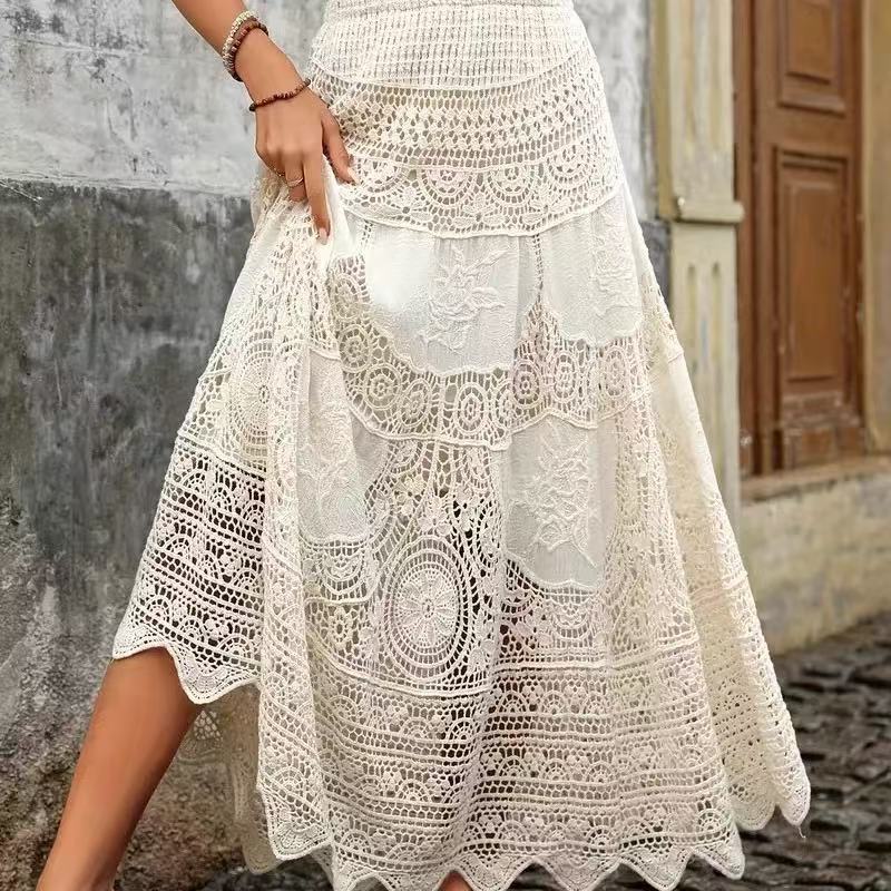 Crochet Lace Maxi Skirt