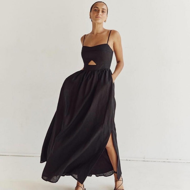 The Kaia Pocketed Cutout Maxi Dress