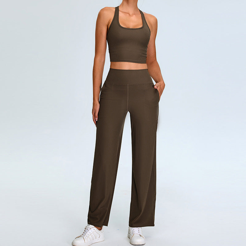 Racer Back High Waisted Yoga Pants Set
