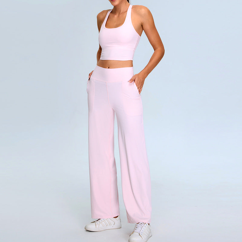 Racer Back High Waisted Yoga Pants Set
