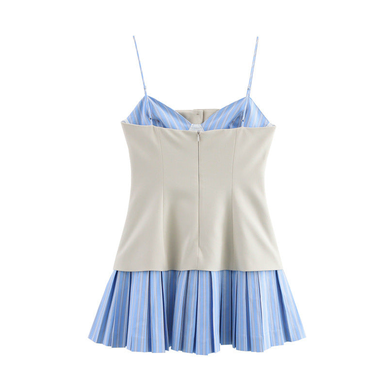 Tailored Pleated Mini Dress