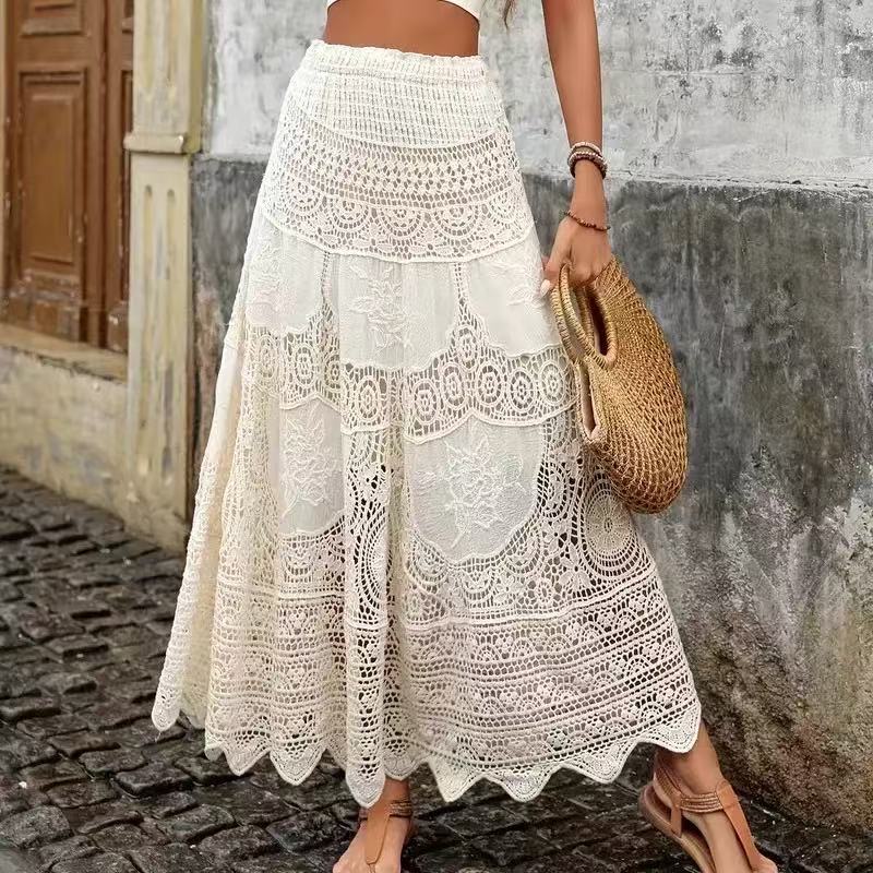 Crochet Lace Maxi Skirt