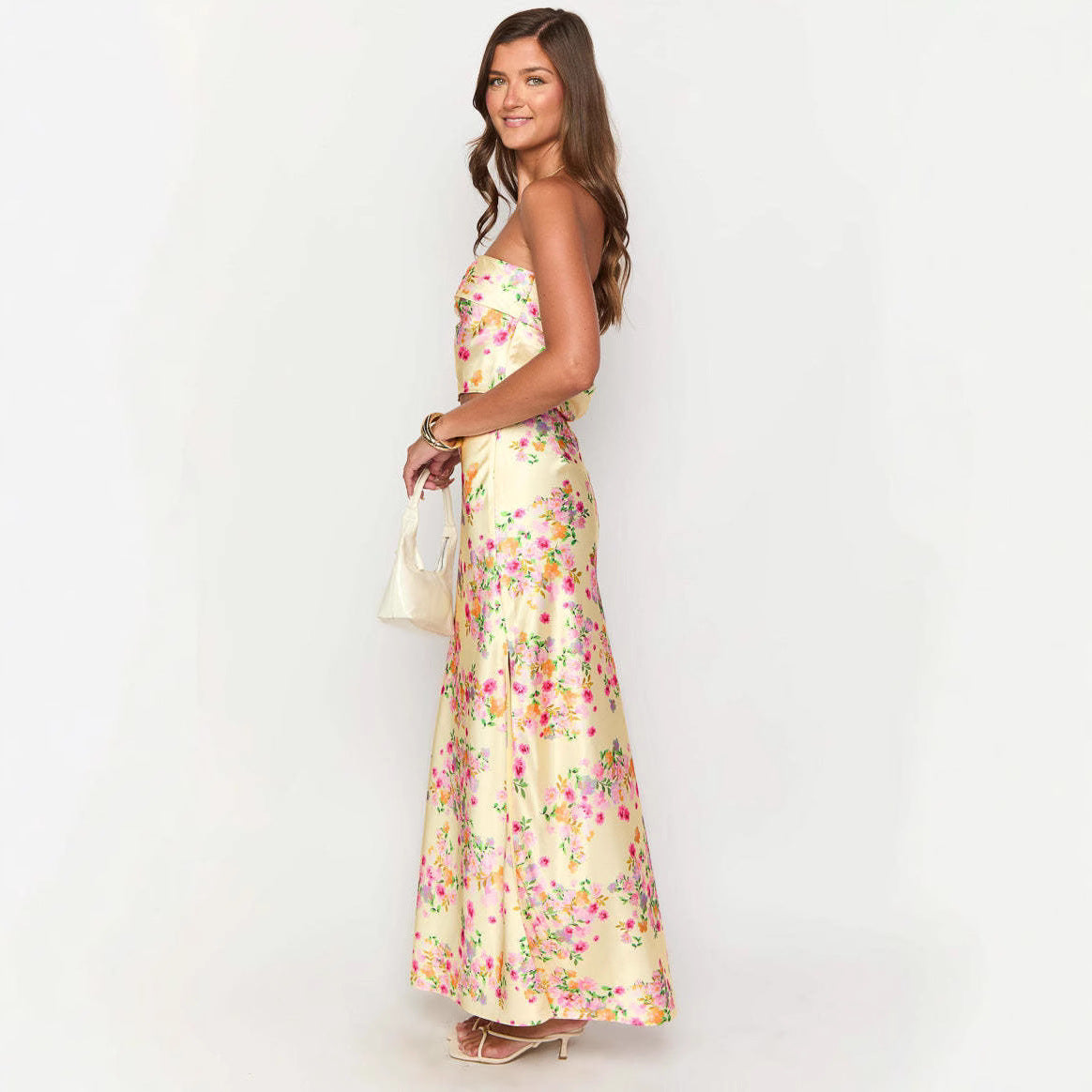 Floral Satin Two-Piece Set