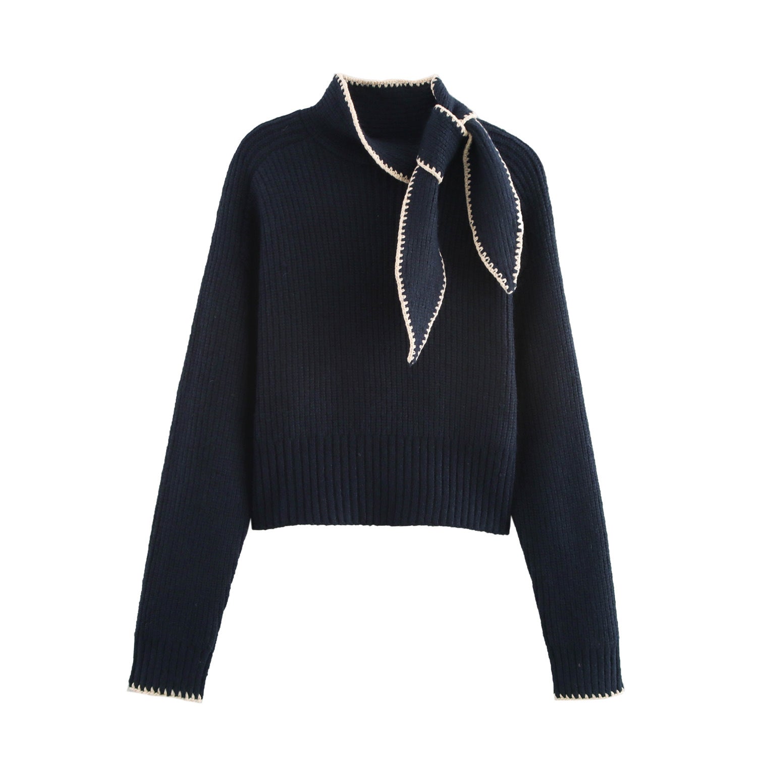 The Modern Scarf-Detail Sweater