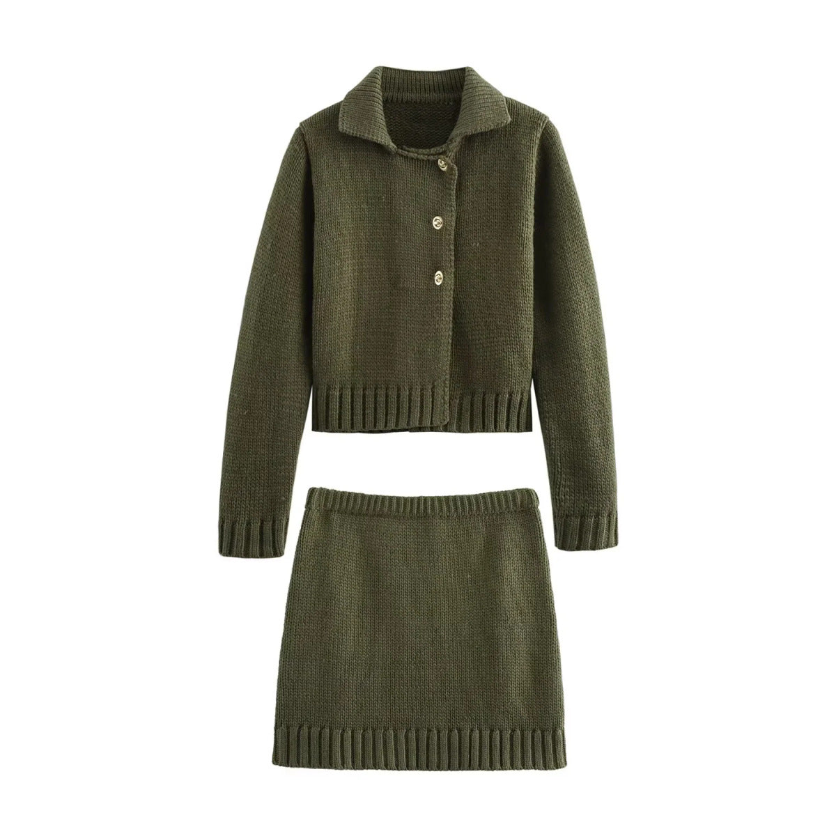 The Knit Cardigan Skirt Set
