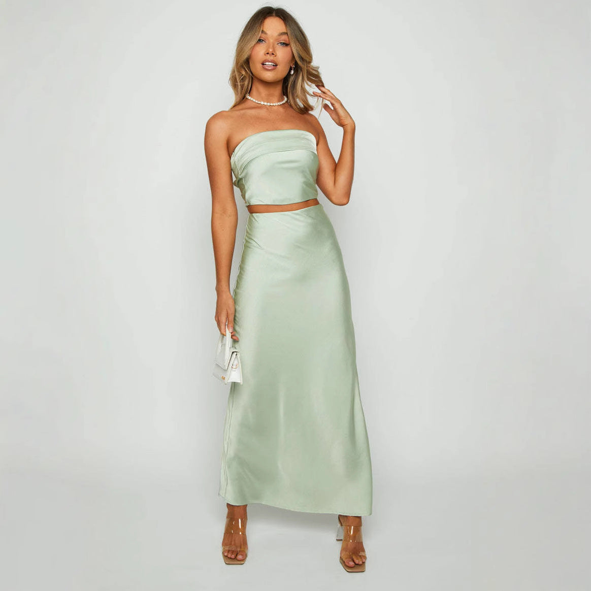 Floral Satin Two-Piece Set