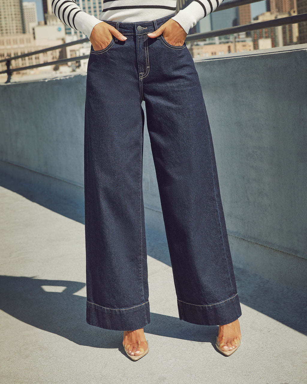 The Arden Wide-Leg Denim Trouser