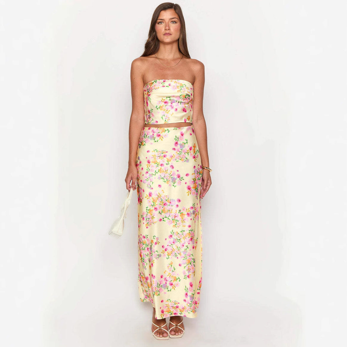 Floral Satin Two-Piece Set